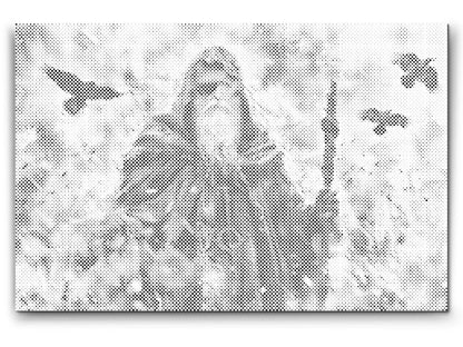 Mal-med-prikker -  Odin – Gud for død, krig og magi