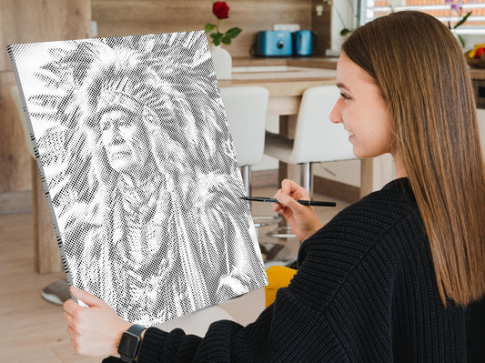 Mal-med-prikker -  Gammelindianer
