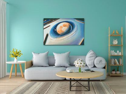Diamond Painting - Planet tegnet på papir