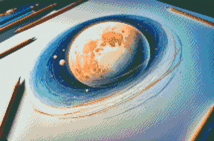 Diamond Painting - Planet tegnet på papir