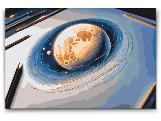 Paint by Numbers - Planet tegnet på papir