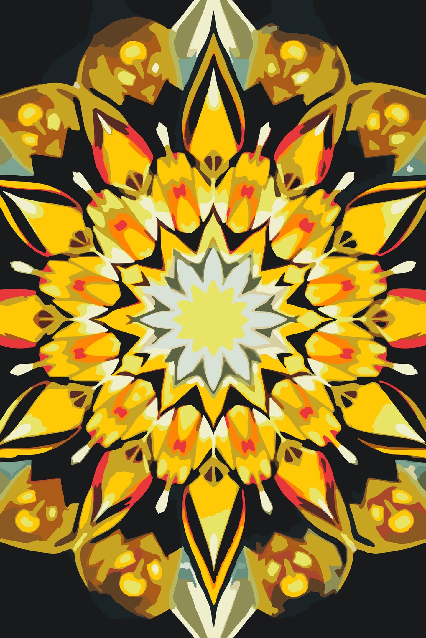 Paint by Numbers - Mandala i solfarver