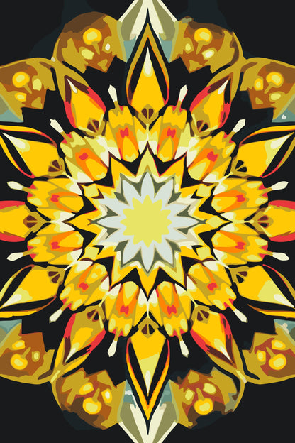 Paint by Numbers - Mandala i solfarver