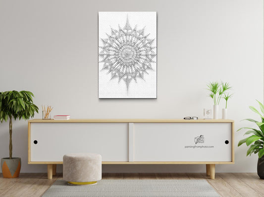 Mal-med-prikker -  Minimalistisk Mandala