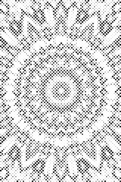 Mal-med-prikker -  Gul-sort Mandala