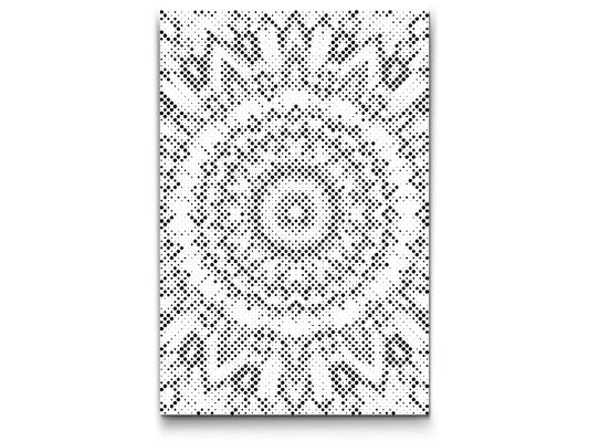 Mal-med-prikker -  Gul-sort Mandala