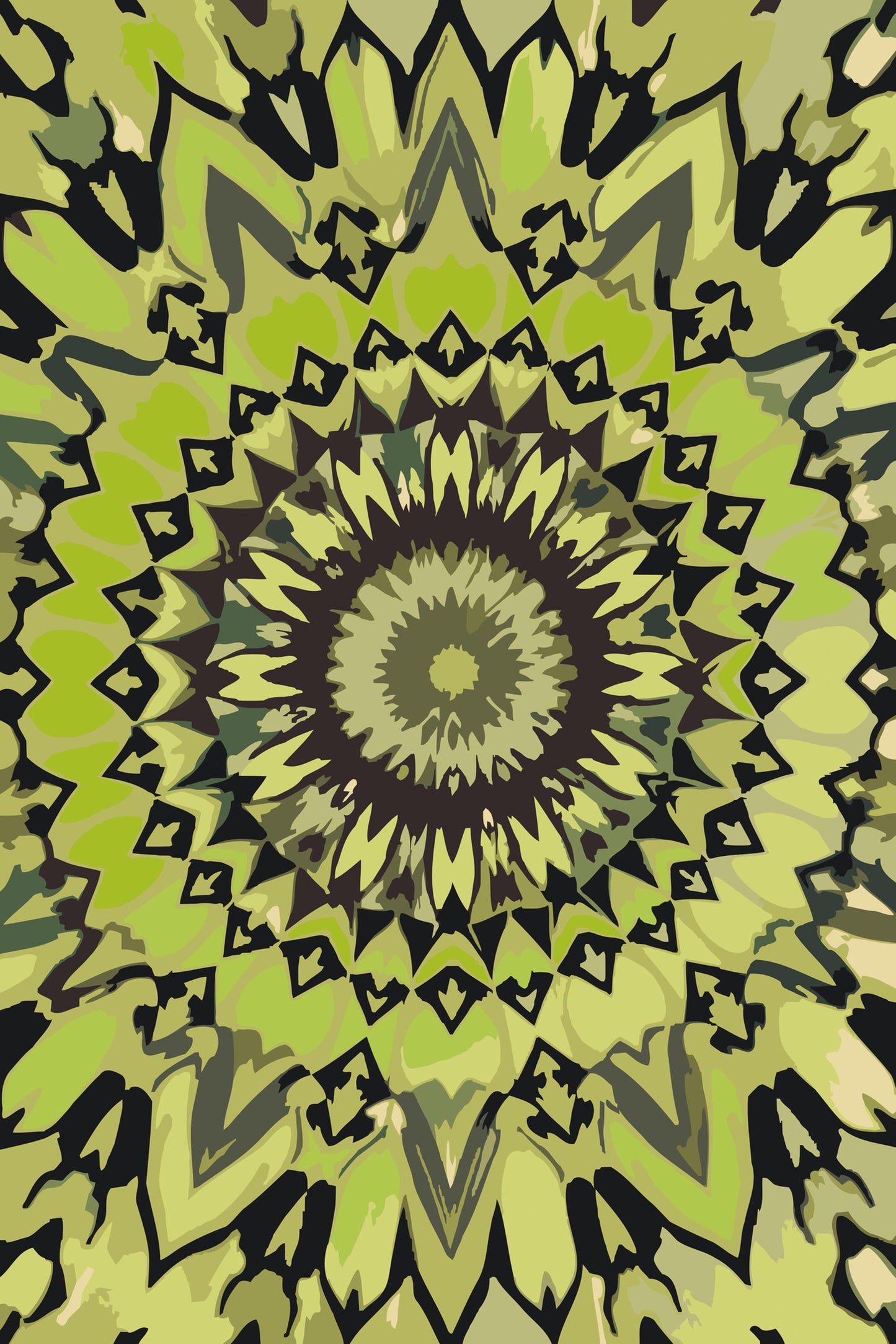 Paint by Numbers - Gul-sort Mandala