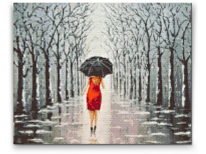 Diamond Painting - Kvinde går gennem parken