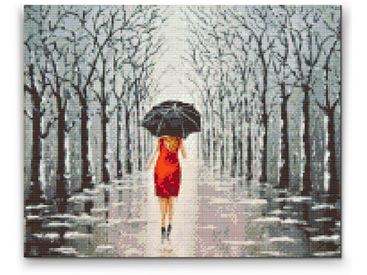Diamond Painting - Kvinde går gennem parken