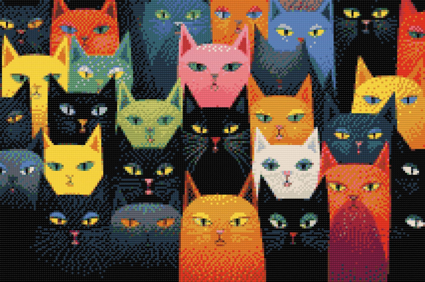 Diamond Painting - Katte, uanset hvor man kigger