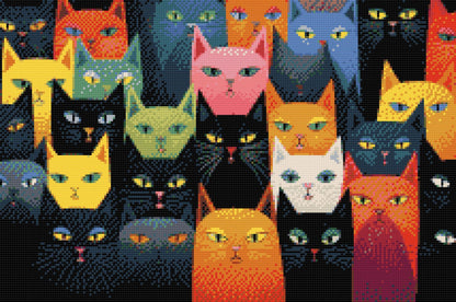 Diamond Painting - Katte, uanset hvor man kigger