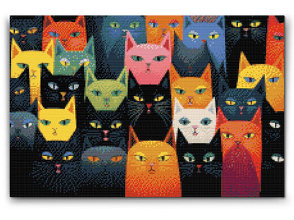 Diamond Painting - Katte, uanset hvor man kigger