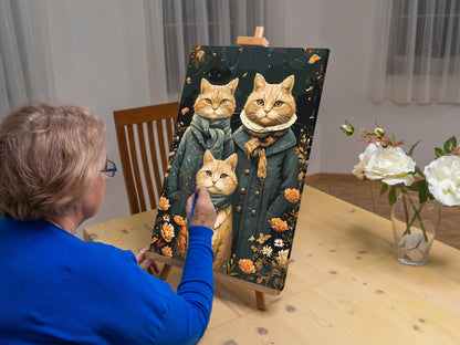 Paint by Numbers - Kattefamilie