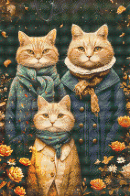 Diamond Painting - Kattefamilie