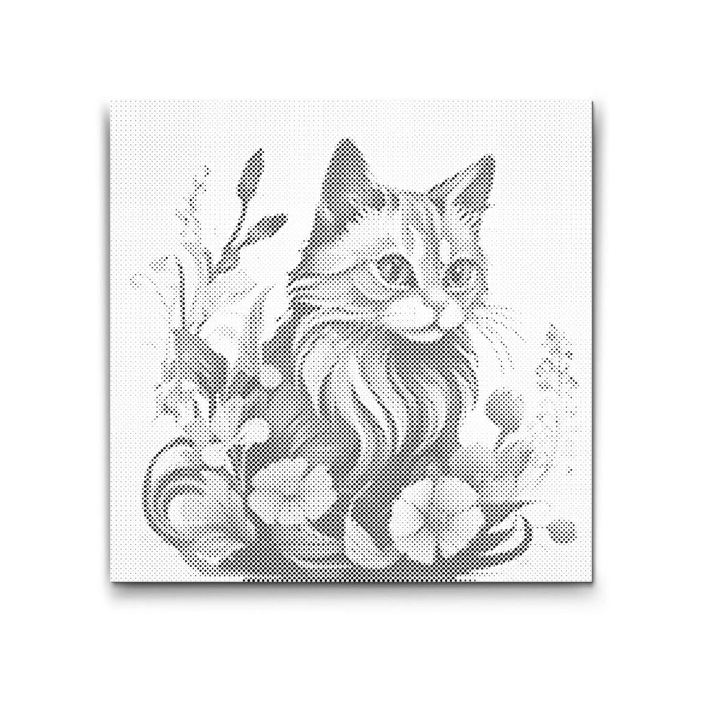 Kat omgivet af Blomster