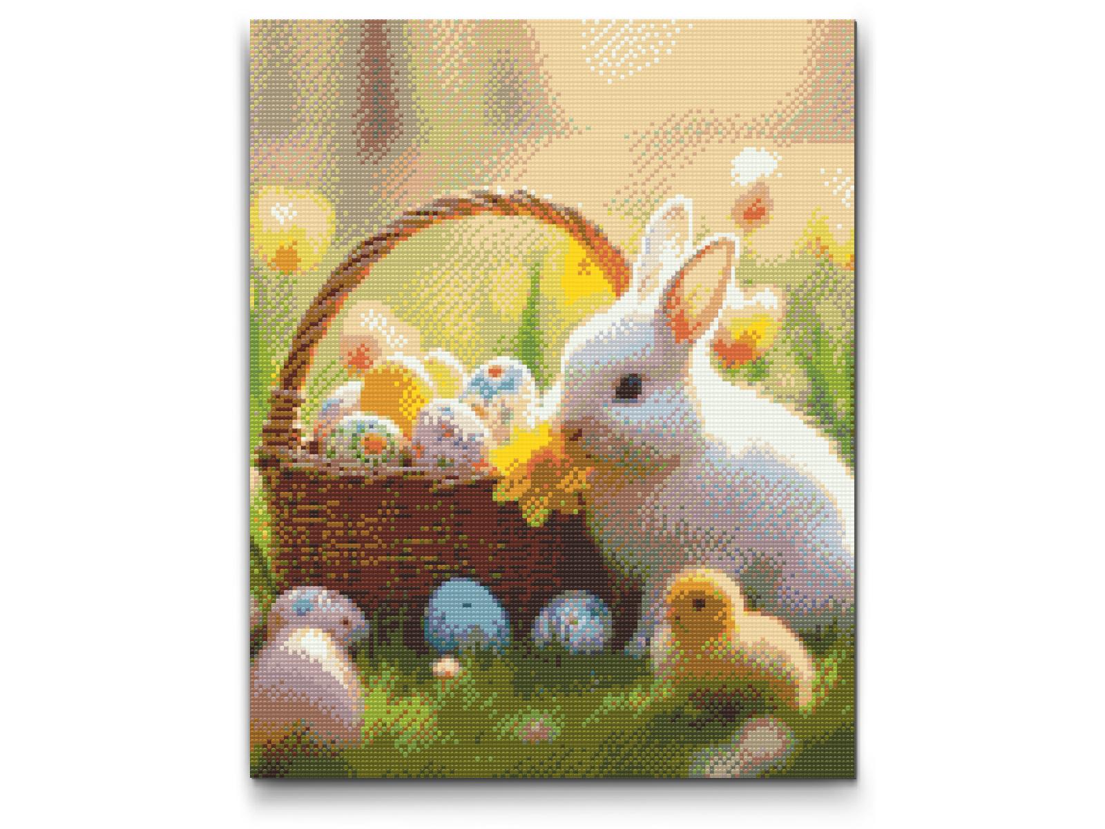 Diamond Painting - Påskekurv og kanin
