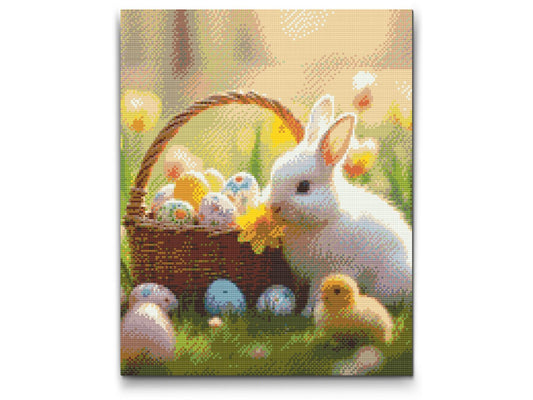 Diamond Painting - Påskekurv og kanin