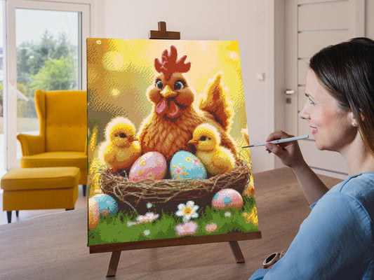 Diamond Painting - Høns og høns