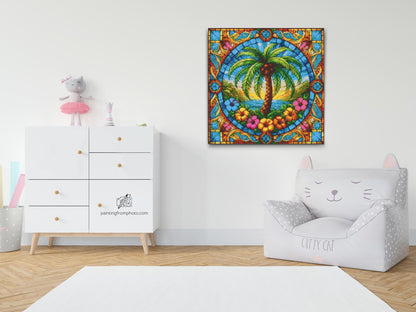 Diamond Painting - Glasmosaikpalme