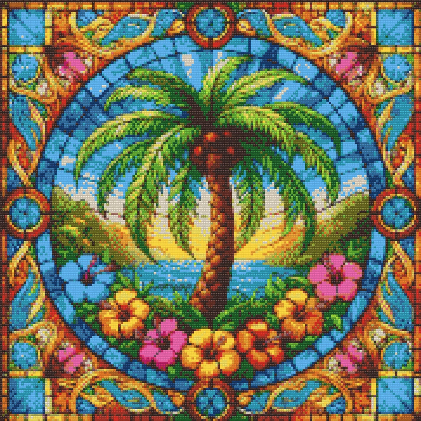 Diamond Painting - Glasmosaikpalme
