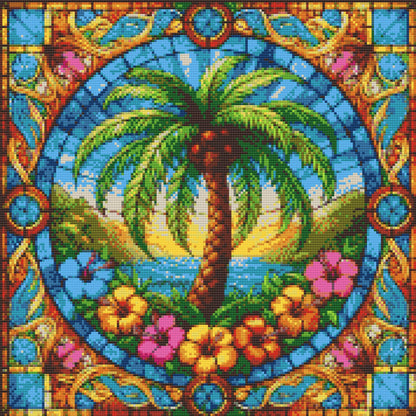 Diamond Painting - Glasmosaikpalme