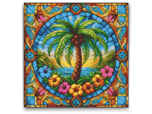 Diamond Painting - Glasmosaikpalme