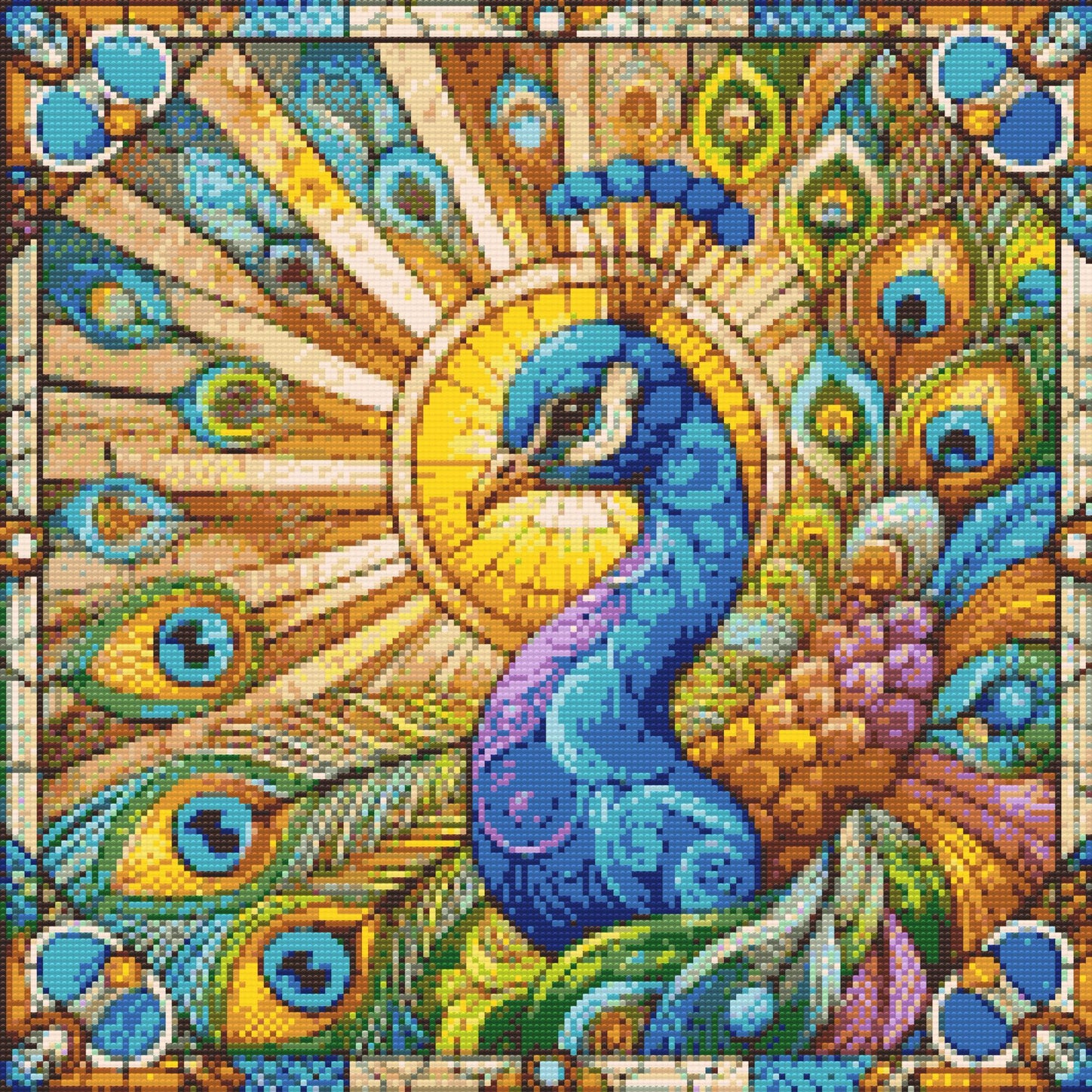 Diamond Painting - Glasmosaikpåfugl