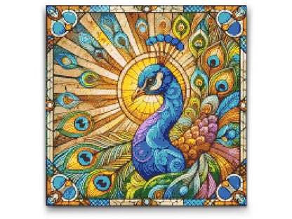 Diamond Painting - Glasmosaikpåfugl