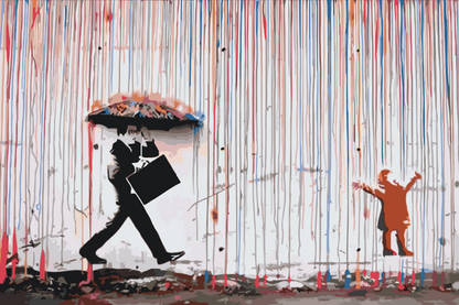 Paint by Numbers - Banksy - Farverig regn