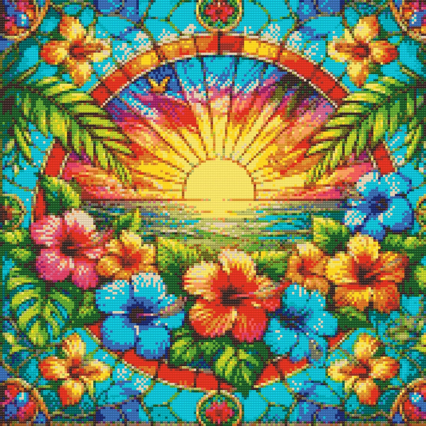 Diamond Painting - Glasmosaik-solnedgang