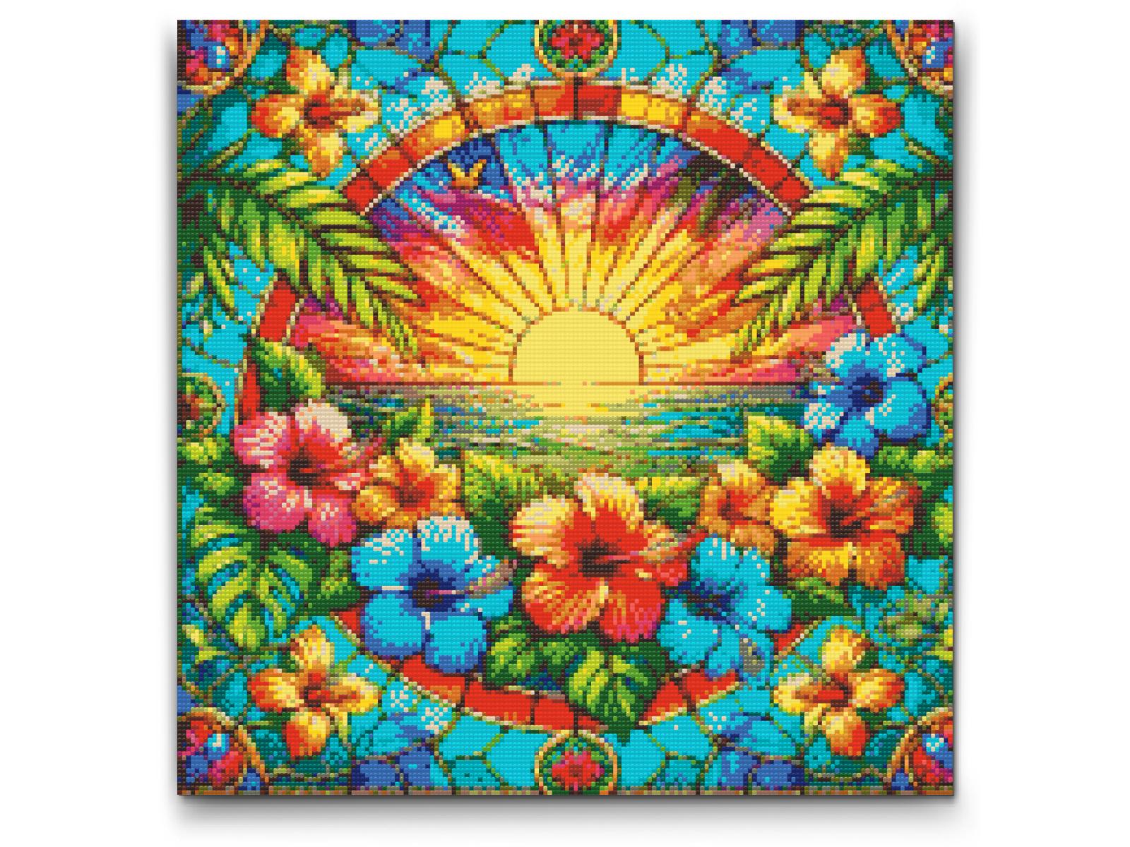 Diamond Painting - Glasmosaik-solnedgang