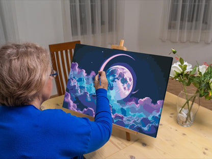 Paint by Numbers - Surrealistisk lillablå planet