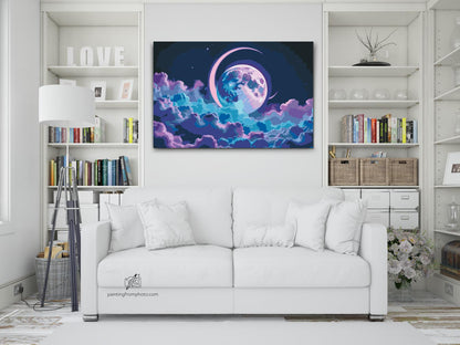 Paint by Numbers - Surrealistisk lillablå planet