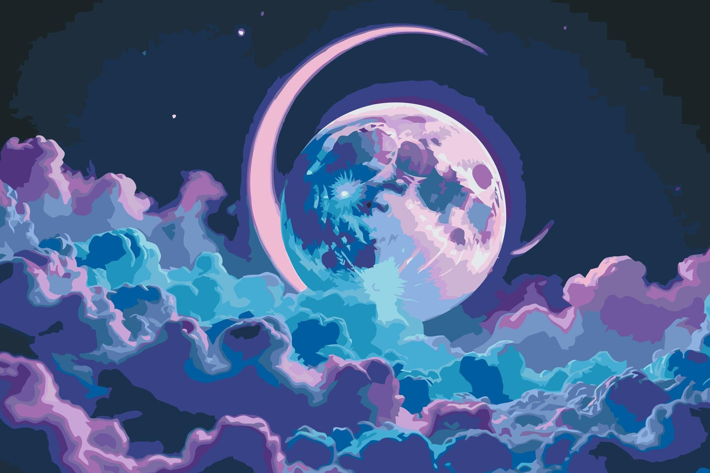 Paint by Numbers - Surrealistisk lillablå planet
