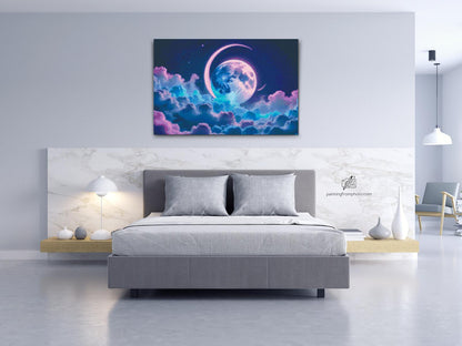 Diamond Painting - Surrealistisk lillablå planet