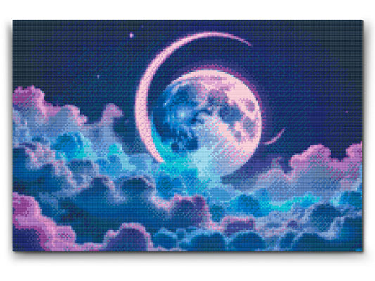 Diamond Painting - Surrealistisk lillablå planet