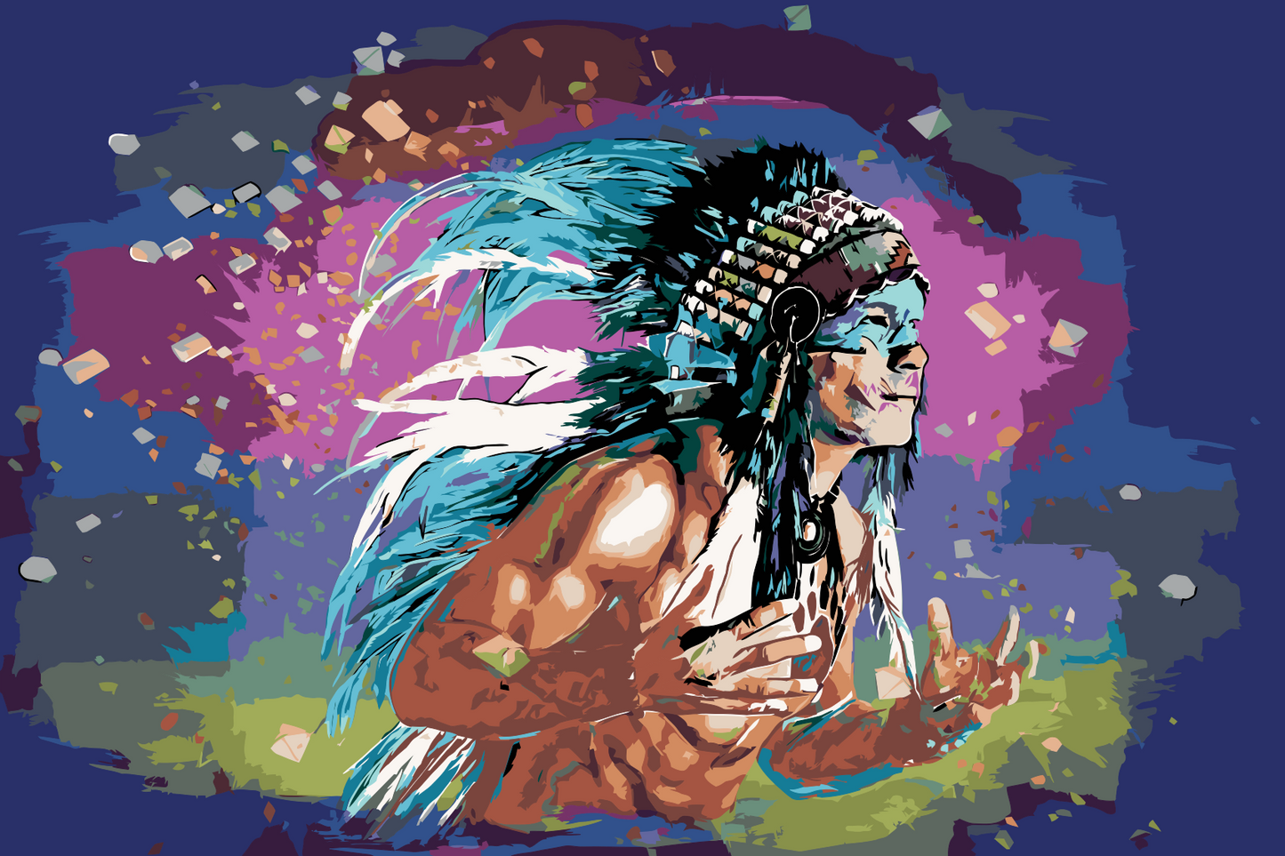 Paint by Numbers - Farvet indianer
