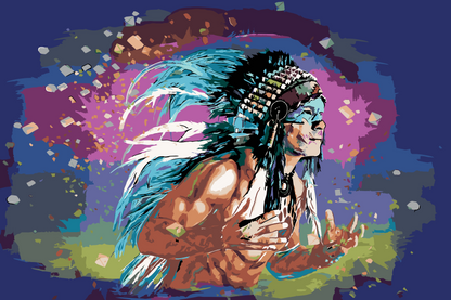 Paint by Numbers - Farvet indianer