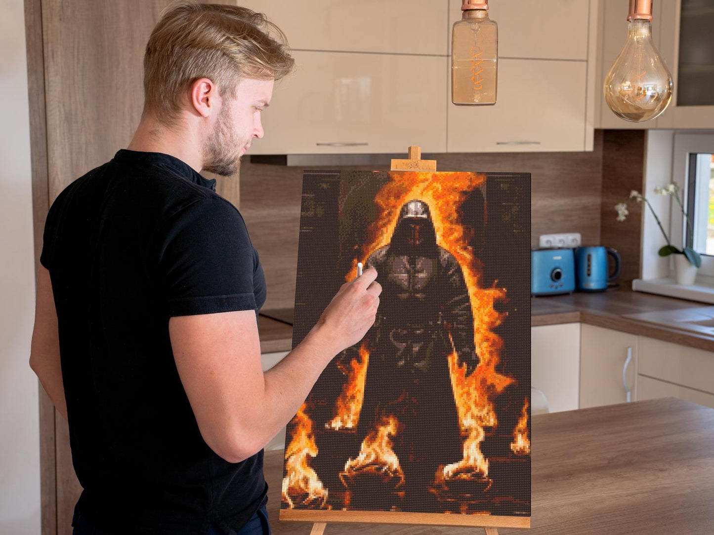 Diamond Painting - Mand i brand