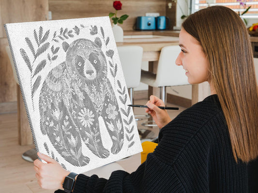 Mal-med-prikker -  Nordisk folkekunst - Bjørn