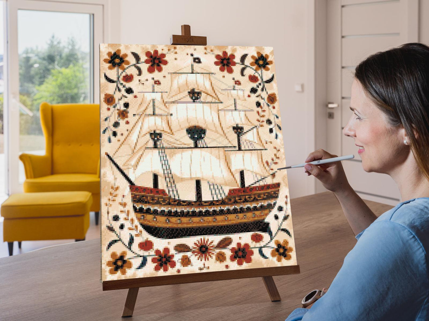 Diamond Painting - Nordisk folkekunst - Båd