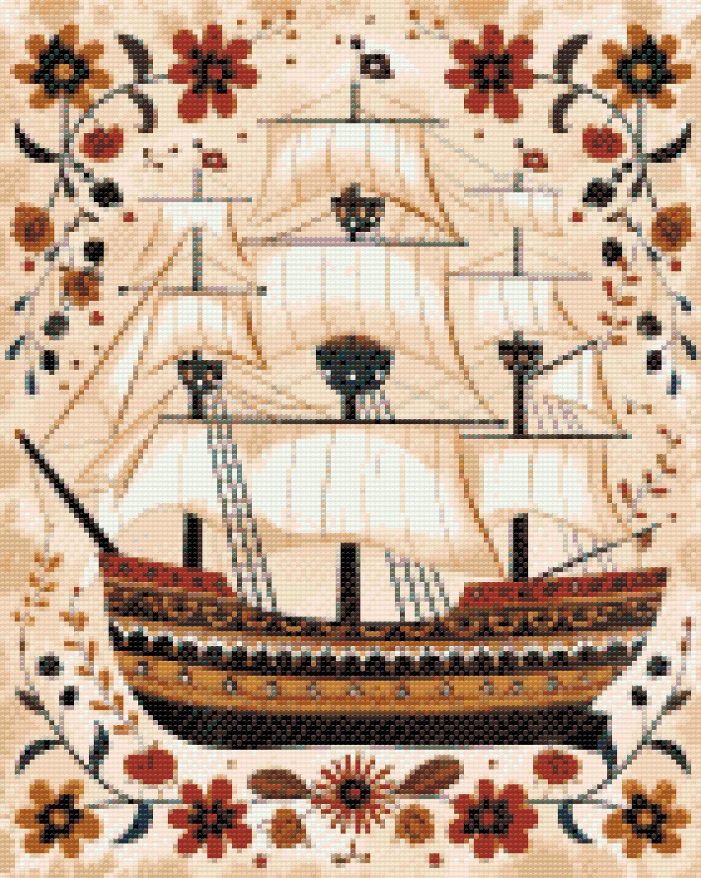Diamond Painting - Nordisk folkekunst - Båd
