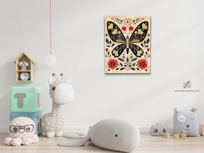 Diamond Painting - Nordisk folkekunst - Sommerfugl