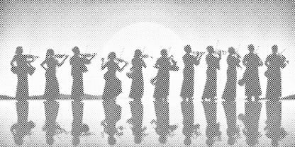 Mal-med-prikker -  Musikernes silhuet