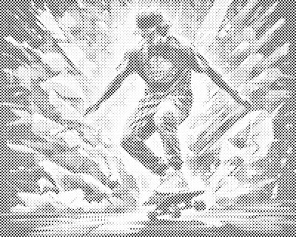 Mal-med-prikker -  Skateboarder