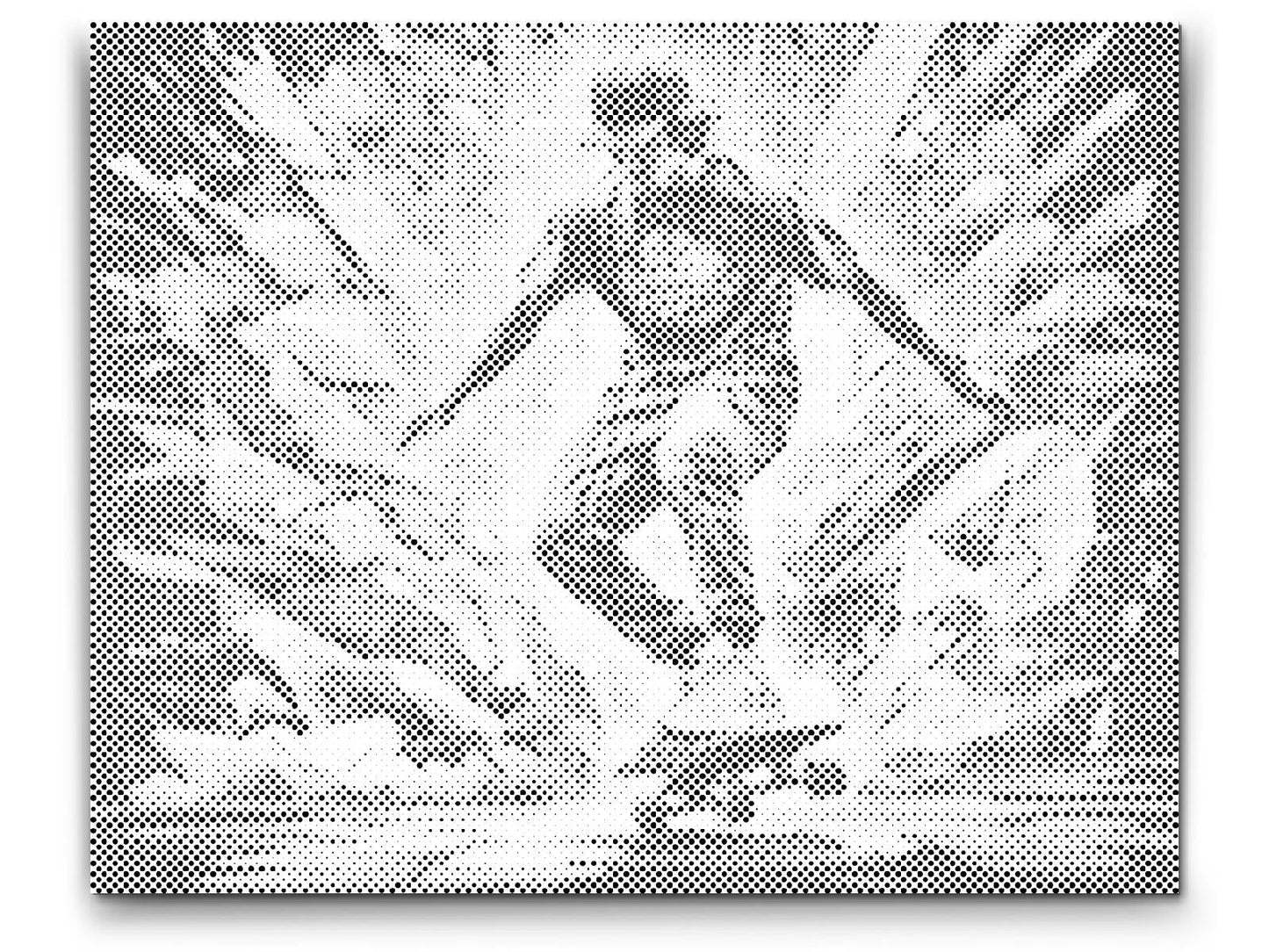 Mal-med-prikker -  Skateboarder