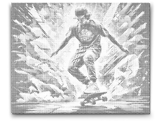 Mal-med-prikker -  Skateboarder