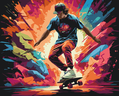 Paint by Numbers - Skateboarder