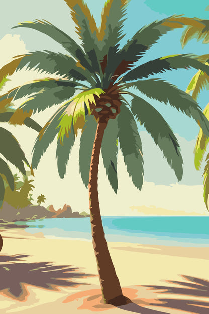 Paint by Numbers - Palme på stranden