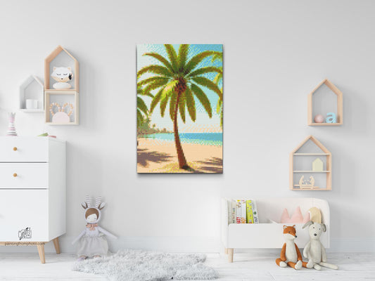 Diamond Painting - Palme på stranden